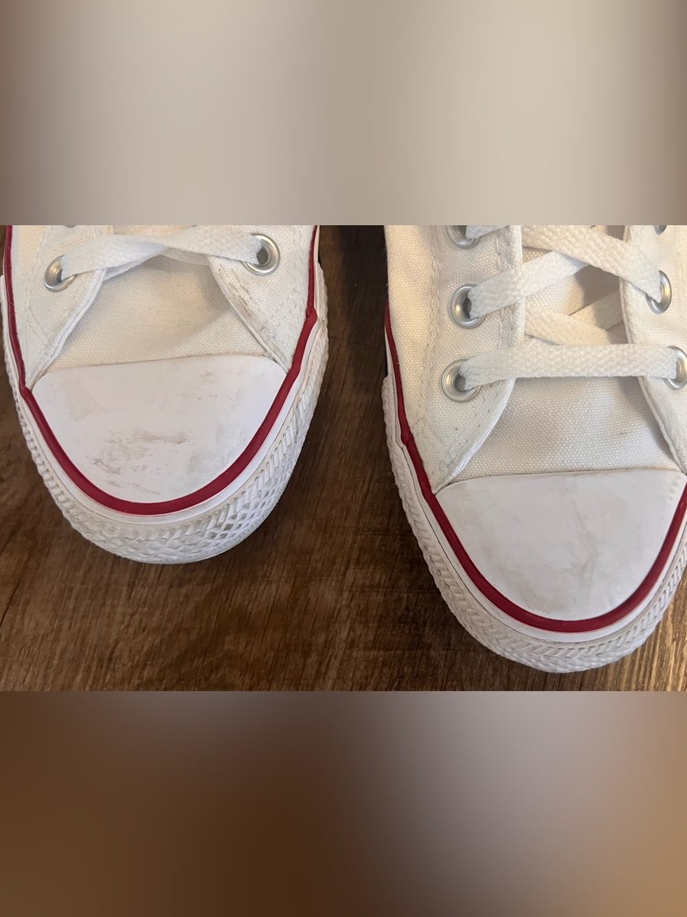 Converse White High-Top Sneakers with Red Stripe-UNISEX- Men’s 7.5, Womans 9.5 - Picture 6 of 6